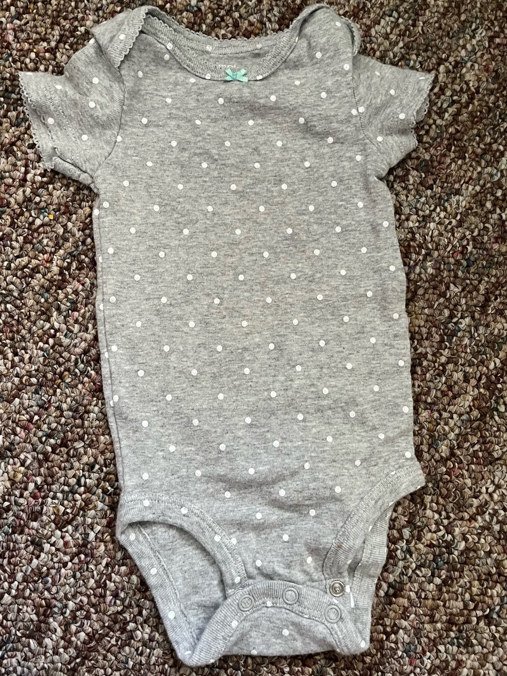 Carter's Gray Polka Dot Short-Sleeve Baby Bodysuit